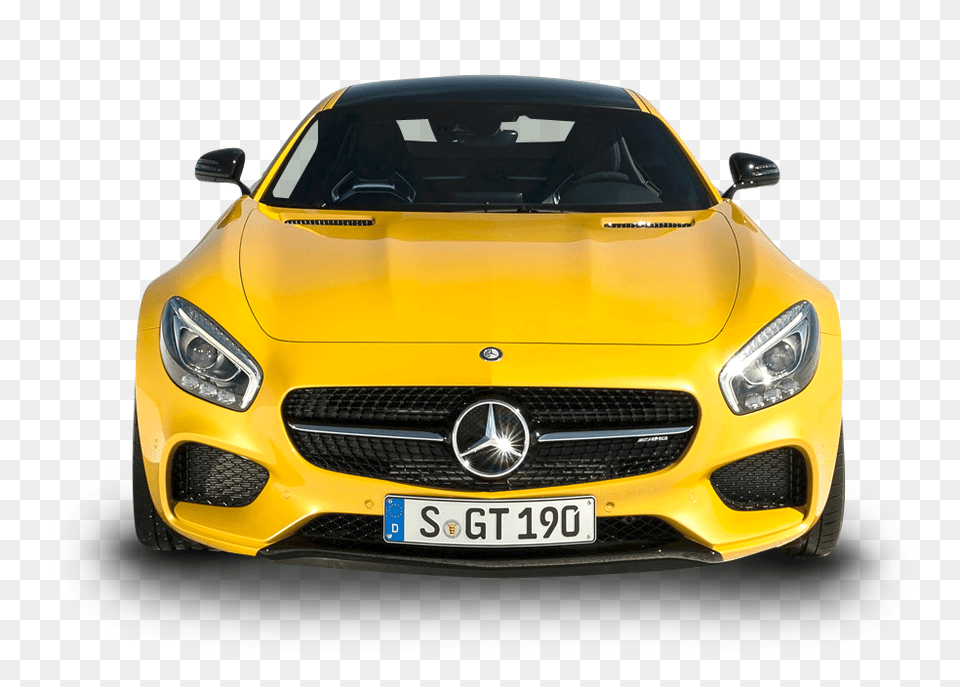 Pngpix Com Yellow Mercedes Amg Gt Solarbeam Car Front Vehicle, Transportation, Wheel, Machine Png Image