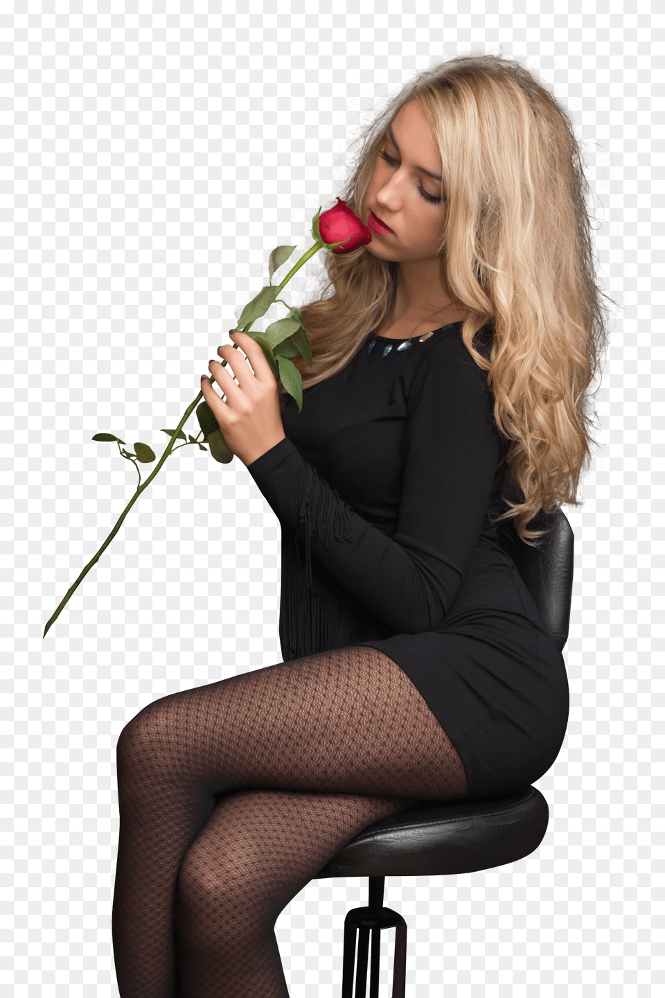 Pngpix Com Young Beautiful Woman Sitting With Rose Adult, Person, Female, Flower Png Image