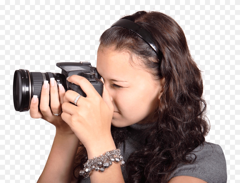 Pngpix Com Young Charming Woman Taking Photo With Digital Camera, Photography, Photographer, Person, Electronics Png