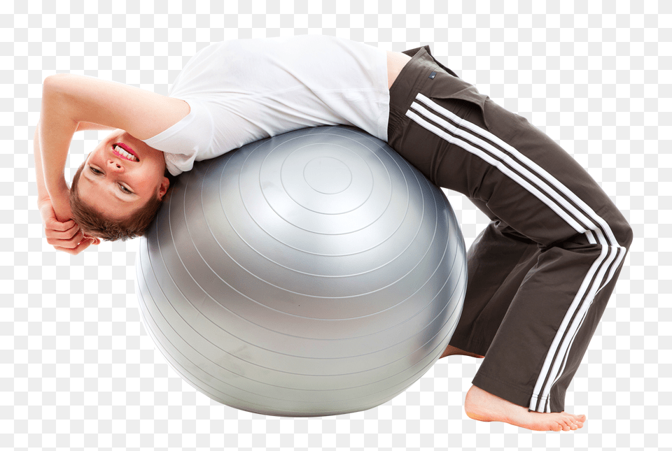 Pngpix Com Young Happy Woman Doing Exercises With Fitness Ball Sphere, Person, Man, Male Png Image