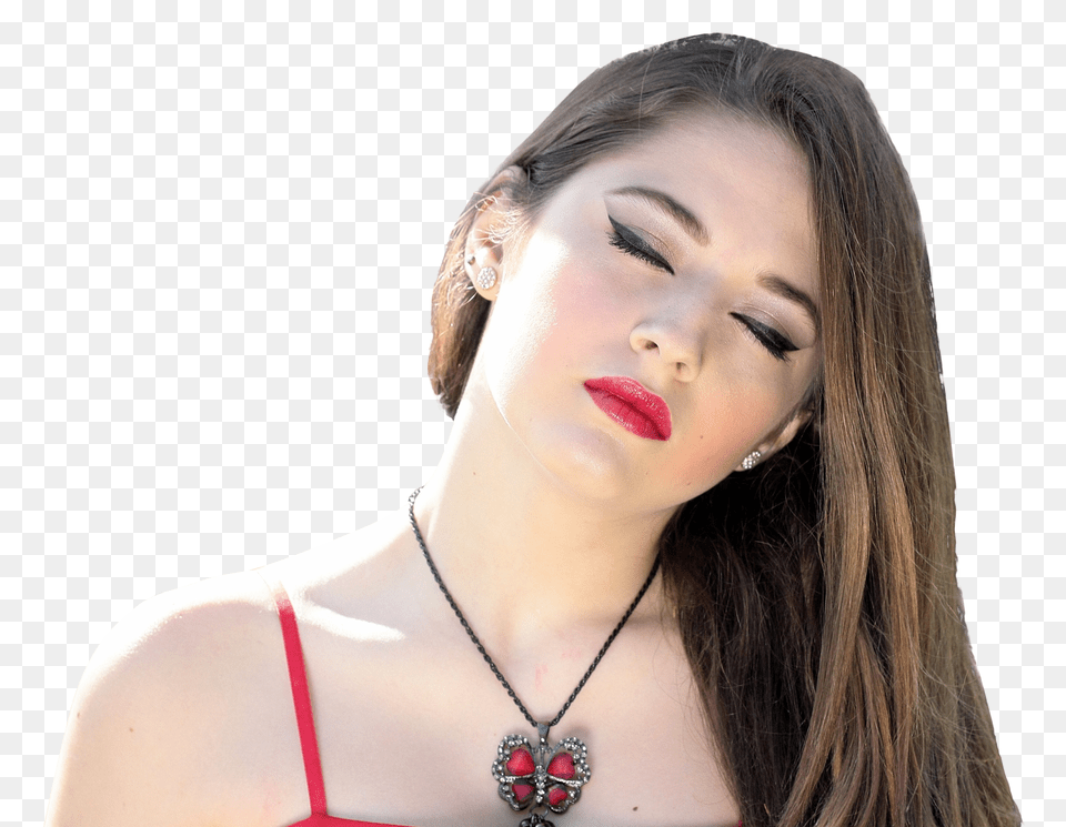 Pngpix Com Young Woman With Eyes Closed Image, Accessories, Person, Face, Head Free Png