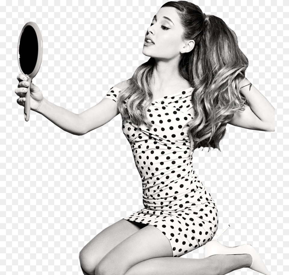Pngquots Ariana Grande Problem Ariana Grande Black And White Polka Dot, Adult, Portrait, Photography, Person Free Png