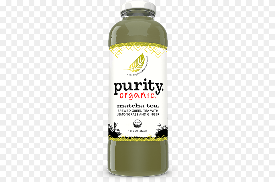 Po Matcha Lemongrass Purity Organic Superjuice Kale Coconut W A T E R Apple, Bottle, Shaker, Beverage, Lemonade Free Png Download