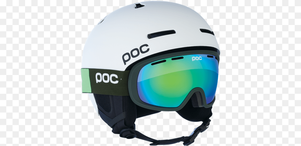 Poc Poc Helmet And Goggle Combo, Crash Helmet, Clothing, Hardhat Free Png