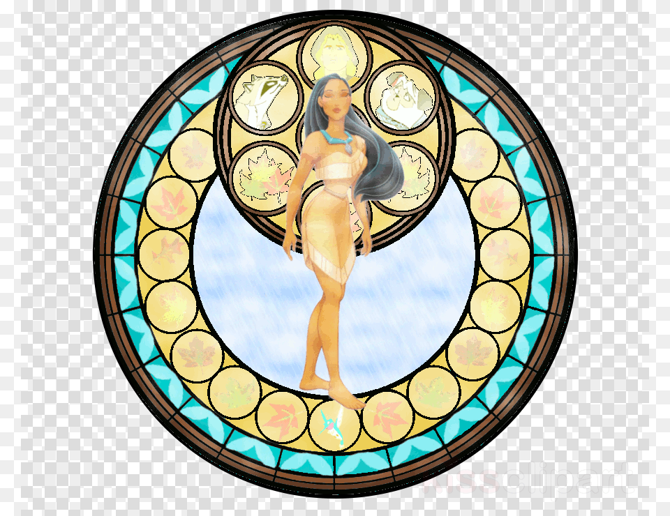 Pocahontas Kingdom Hearts Stained Glass Clipart Stained, Adult, Art, Female, Person Free Png Download