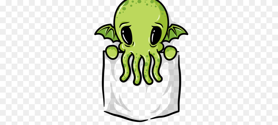 Pocket Cthulhu Teefury, Alien, Green Free Png