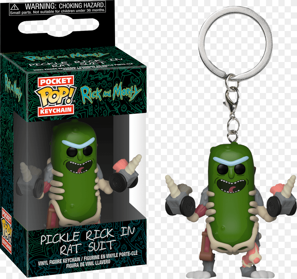 Pocket Pop Keychain Pickle Rick, Bottle, Toy Free Png