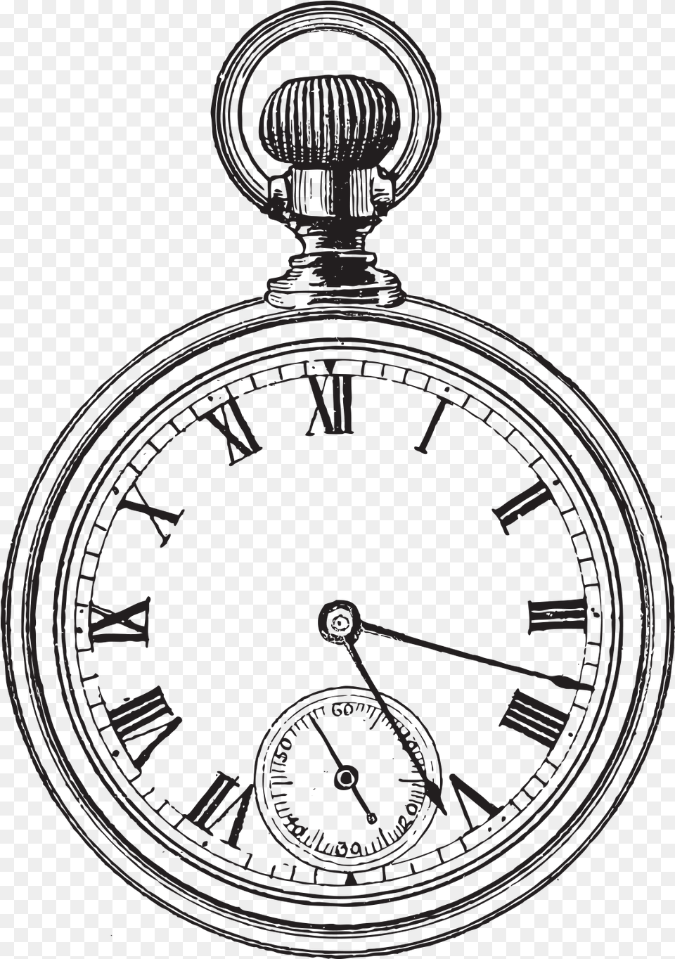 Pocket Watch Clip Art Hand Painted Alarm Simple Pocket Watch Drawing, Wristwatch Free Transparent Png