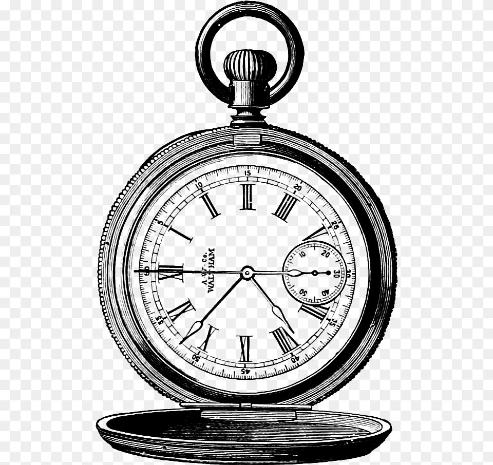 Pocket Watch Clipart, Gray Free Png