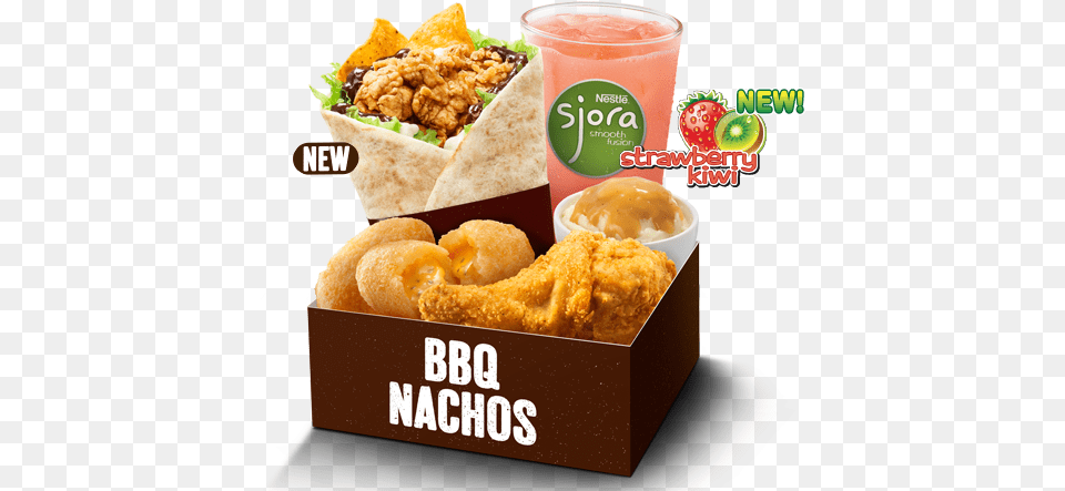 Pockett Bandito Set Meal Featuring The New Bbq Nachos Bnh, Food, Fried Chicken, Lunch, Ketchup Png Image