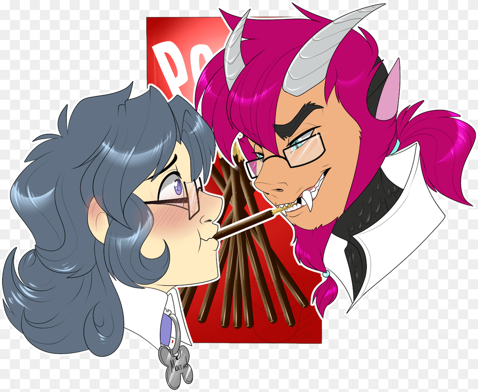 Pocky Game Couples Eugene And Advan Pocky Full Size Pocky Game, Book, Comics, Publication, Face Free Png