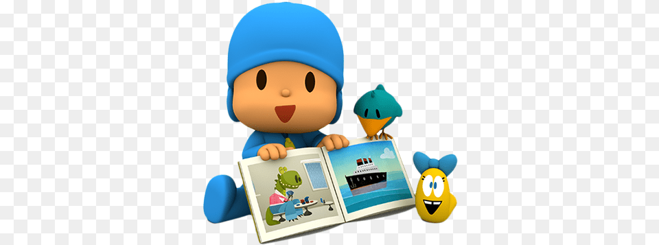 Pocoyo, Person, Reading, Book, Publication Free Png Download