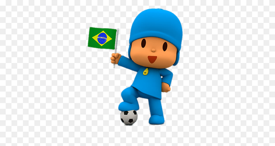 Pocoyo Brazilian Flag, Baby, Ball, Football, Person Free Png