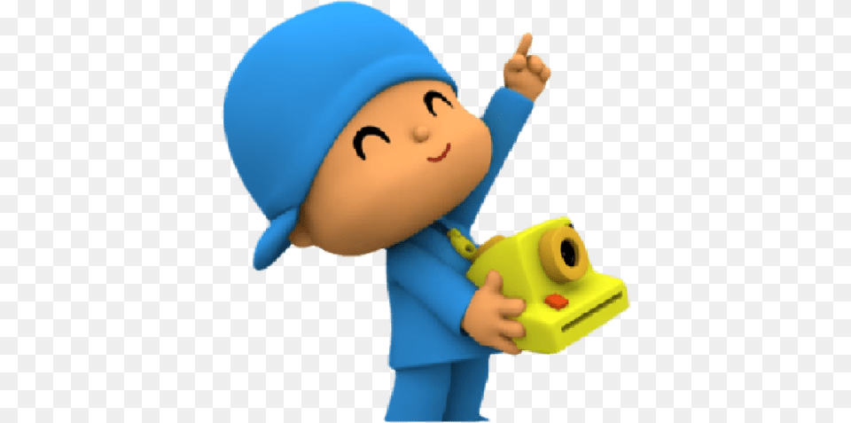 Pocoyo Camara Pocoyo Tirando Foto Figurinha, Clothing, Hat, Cap, Baby Free Png