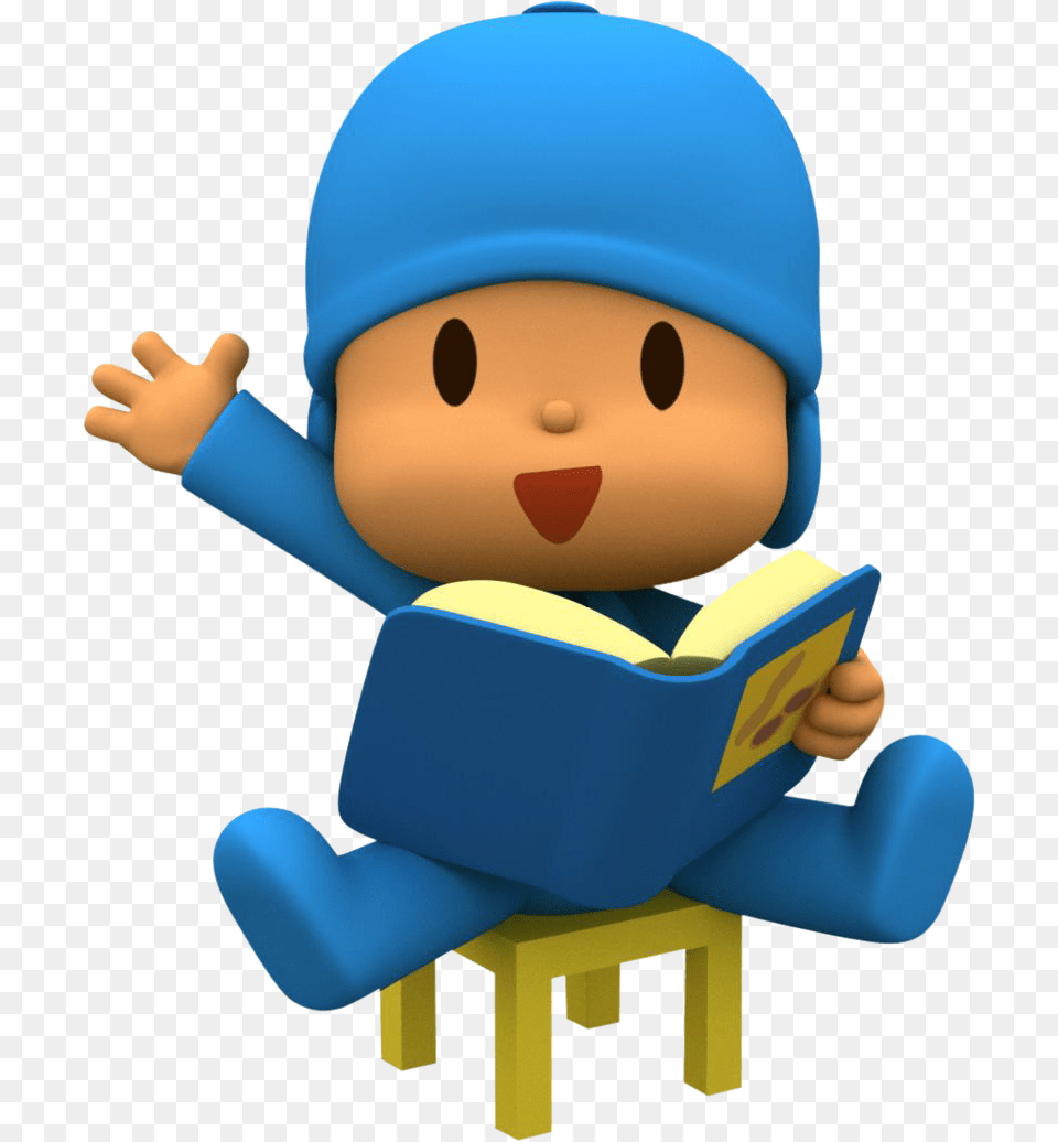 Pocoyo Con Un Libro, Person, Reading, Toy Free Transparent Png