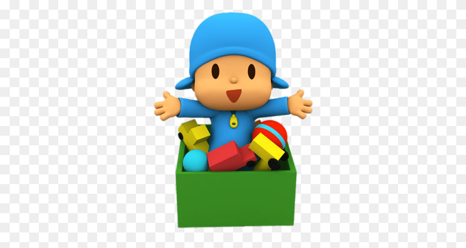 Pocoyo In Toy Box, Baby, Person, Elf Free Png