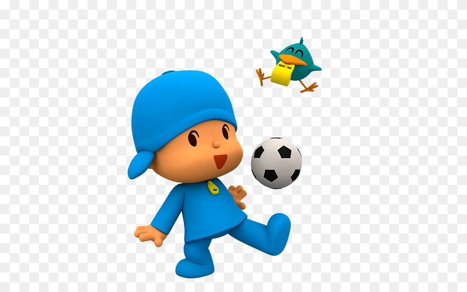 Pocoyo Playing Football, Ball, Soccer, Soccer Ball, Sport Free Png