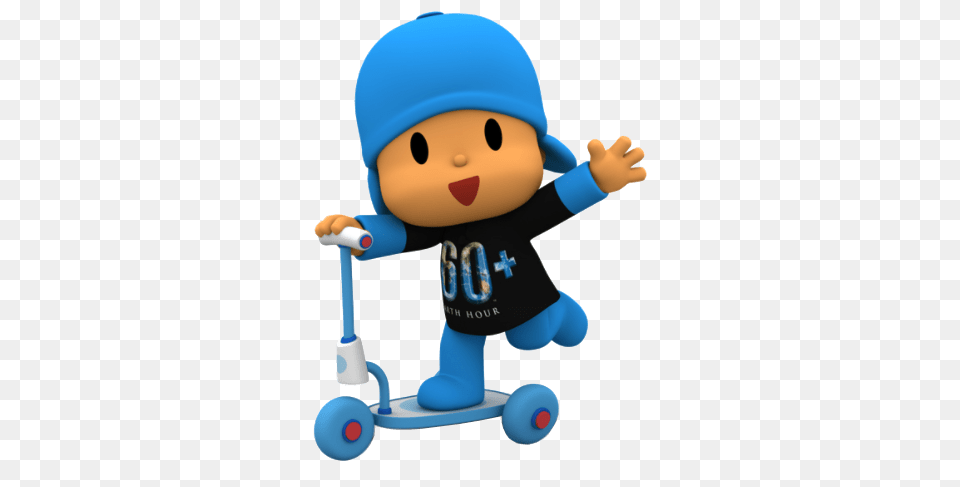 Pocoyo Riding Scooter, Nature, Outdoors, Snow, Snowman Free Transparent Png