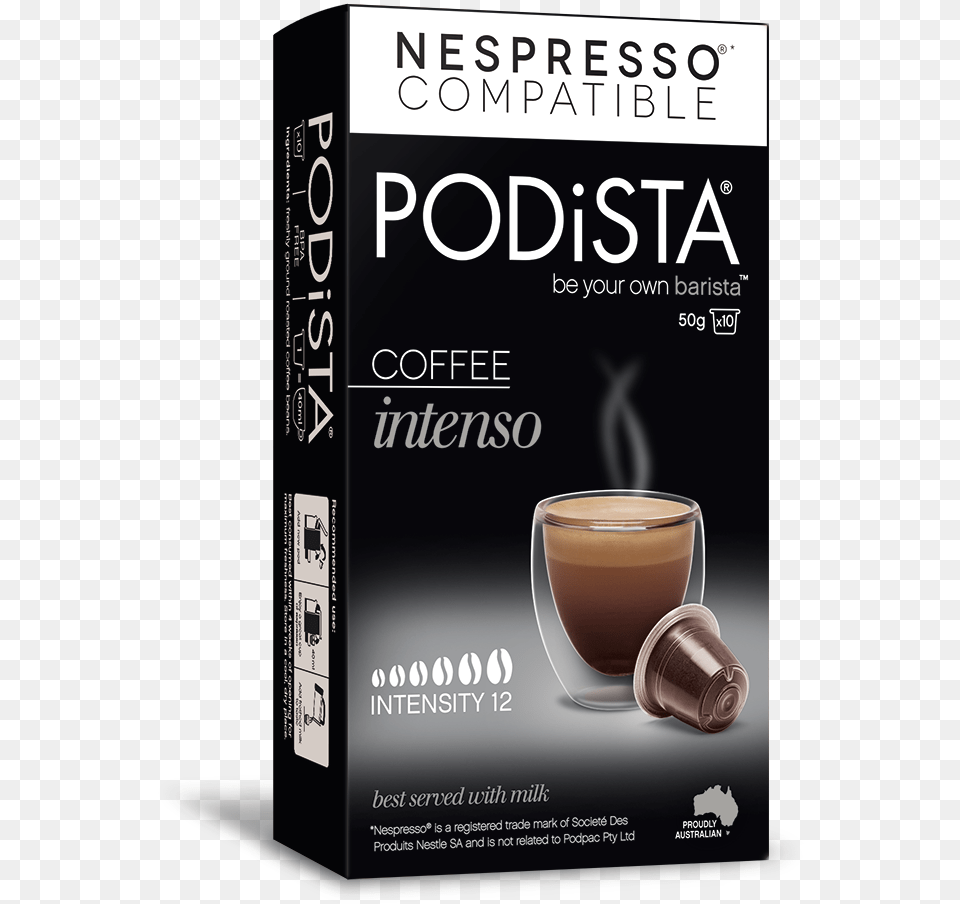 Podista Intenso Coffee Nespresso Compatible Pod 10pk Podista Nespresso Caramel Infusion Coffee Compatible, Cup, Beverage, Coffee Cup, Milk Free Png Download