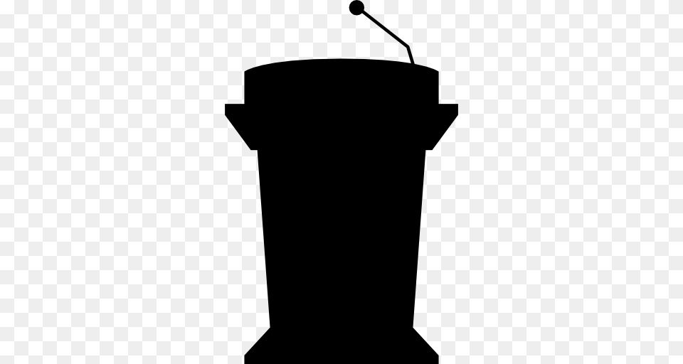 Podium Silhouette With Microphone For Presentation, Crowd, Person, Clothing, T-shirt Png