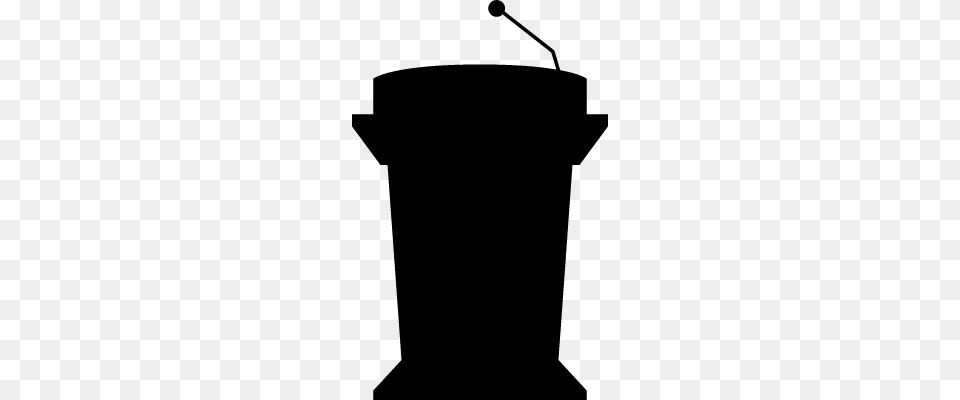Podium Silhouette With Microphone For Presentation Vectors, Gray Free Transparent Png