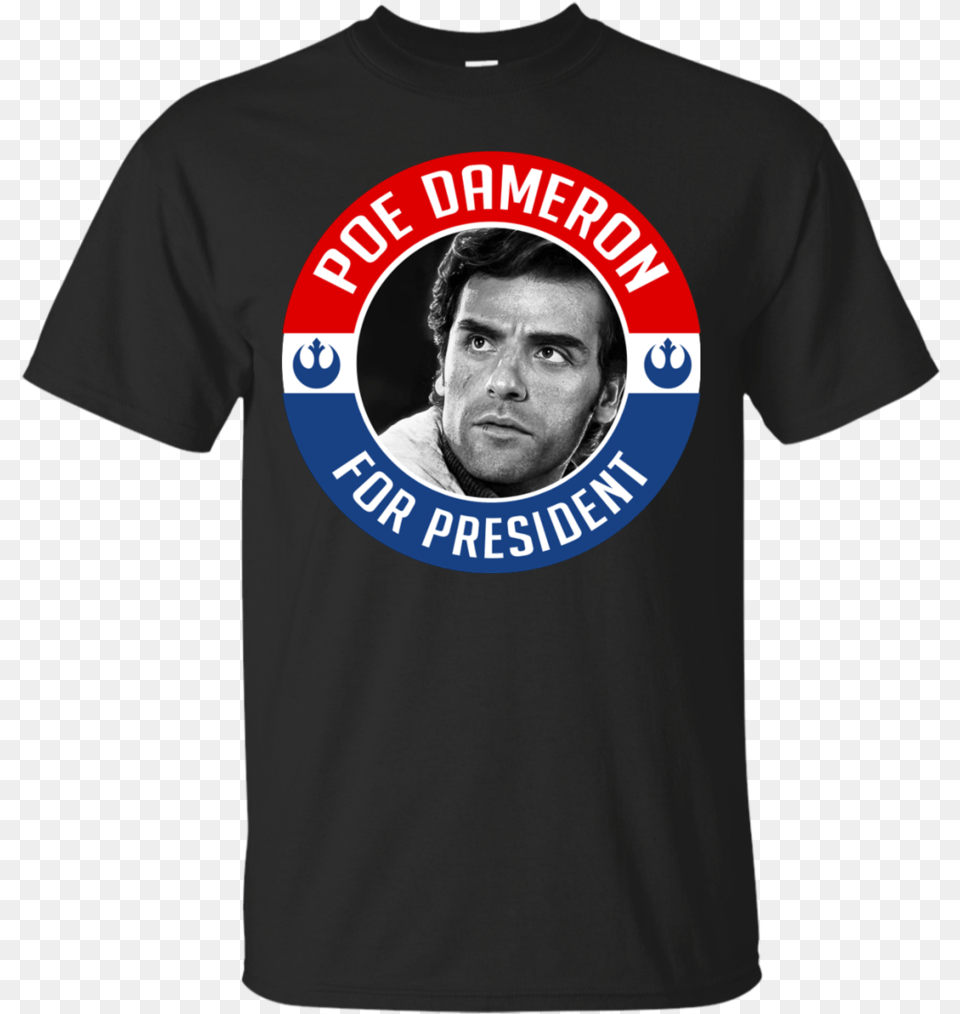 Poe Dameron For President Star Wars The Force Awakens Poe Dameron Dark Brown, Clothing, T-shirt, Adult, Male Free Png