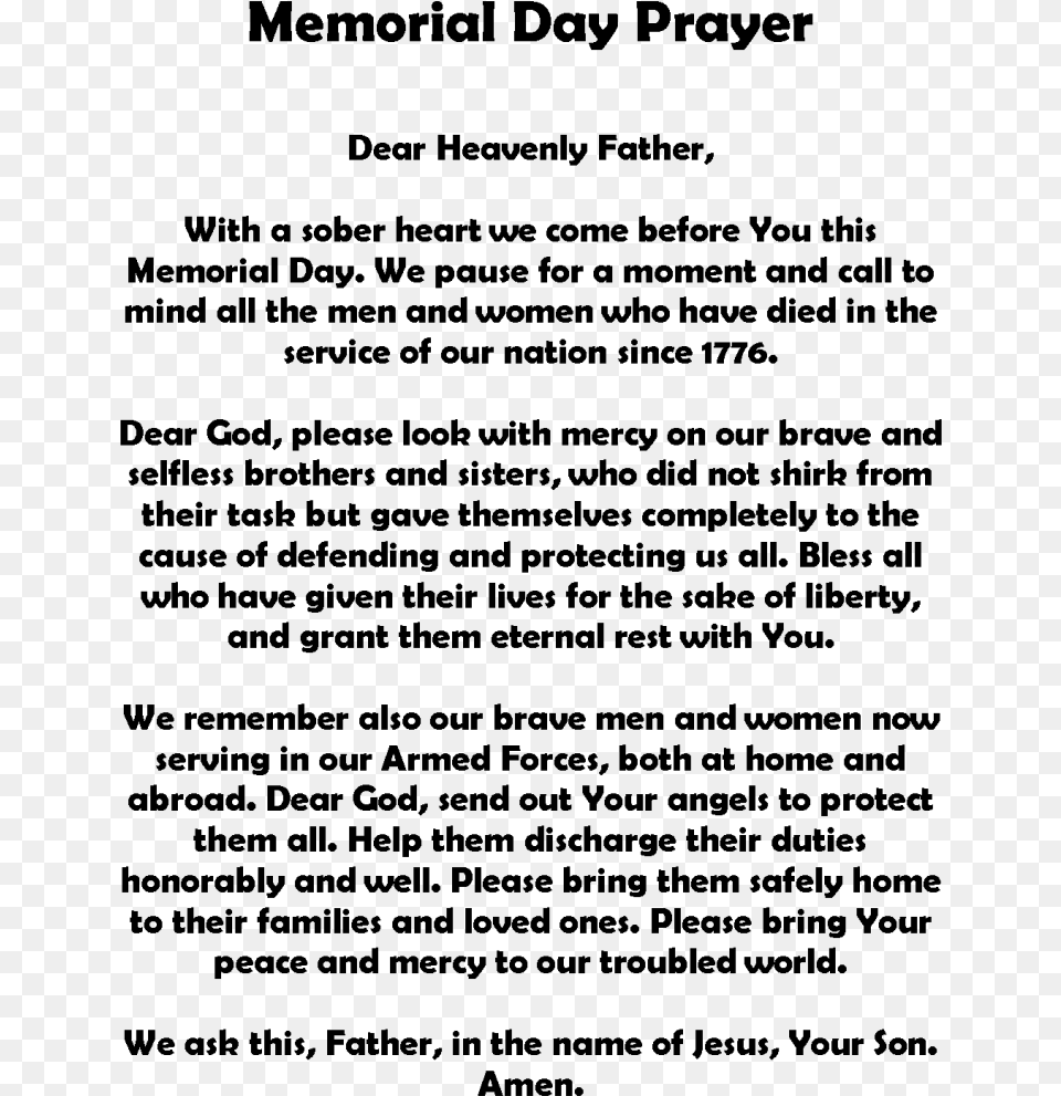 Poem For Memorial Day, Gray Free Png Download