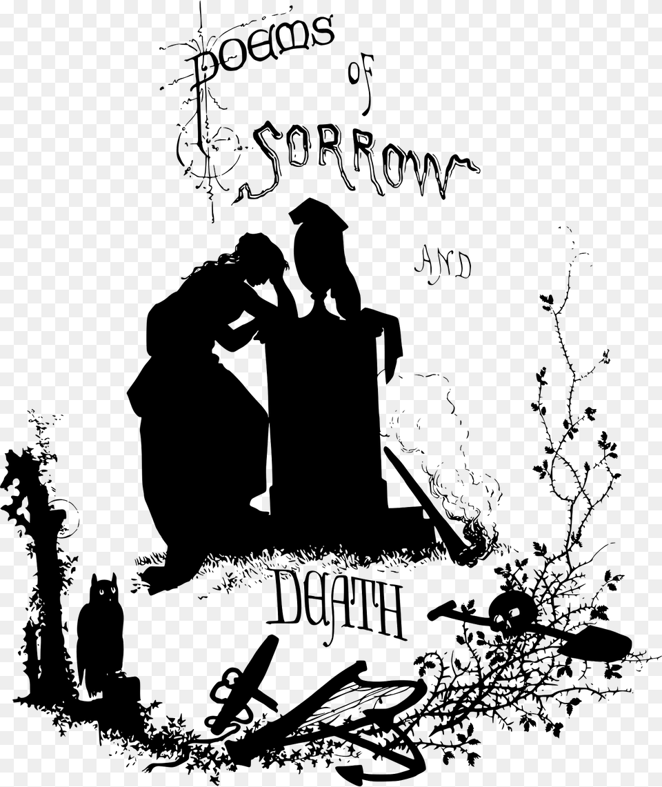 Poems Of Sorrow And Death Clipart, Silhouette, Publication, Book, Adult Png