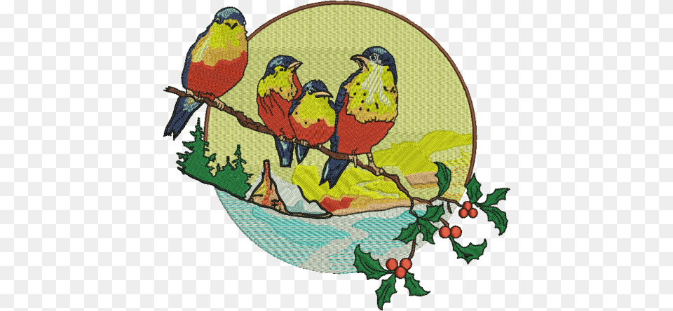 Poet Lover Birdwatcher, Pattern, Embroidery, Animal, Bird Free Png