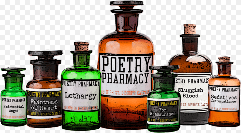 Poetry Pharmacy Bottle Logo, Alcohol, Beverage, Liquor, Cosmetics Free Png Download
