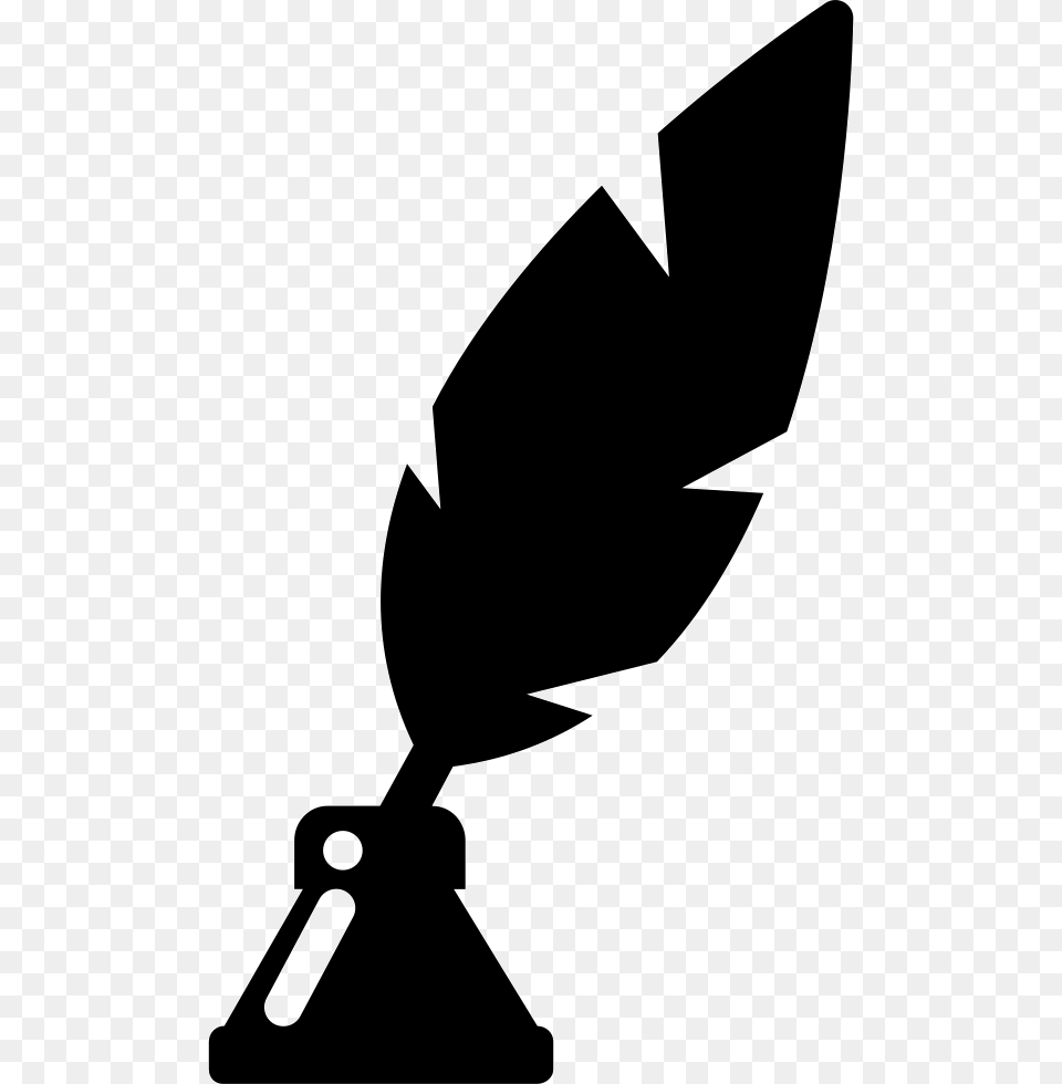 Poetry Symbol Of A Feather In Ink Container Poetry Icon, Silhouette, Bottle, Stencil, Ink Bottle Free Png Download
