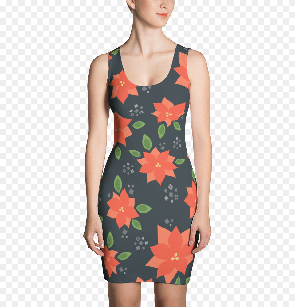 Poinsetta 20flowers 20front Original Red Blood Cells Dress, Clothing, Adult, Person, Pattern Png