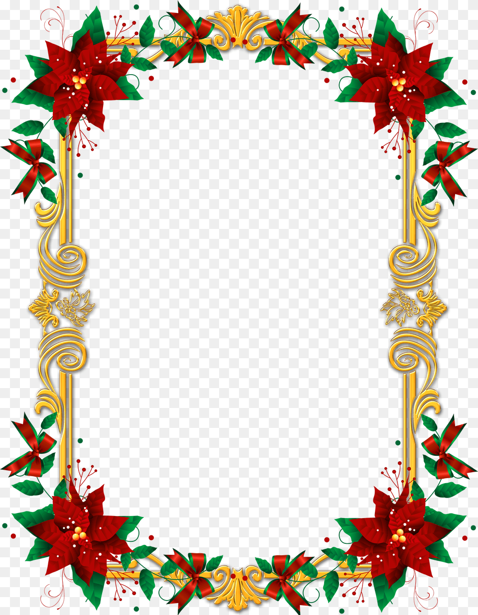 Poinsettia Border Transparent Merry Christmas Border Free Png Download