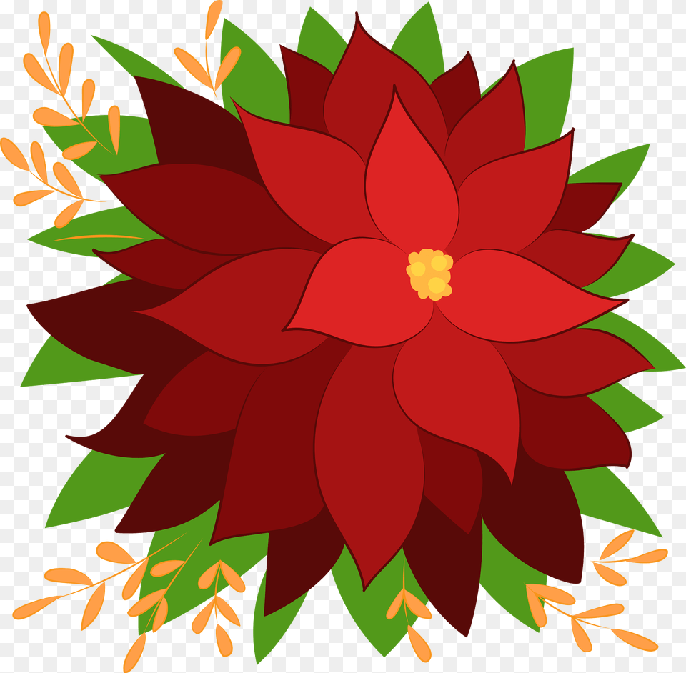 Poinsettia Clipart, Art, Dahlia, Floral Design, Flower Free Png Download