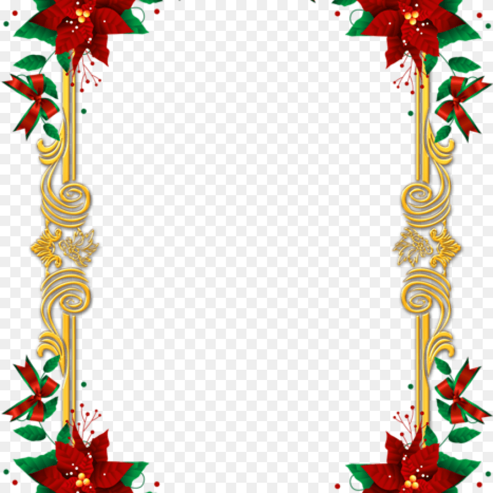 Poinsettia Clipart Border Free Transparent Winter Border Frame, Art, Floral Design, Graphics, Pattern Png Image