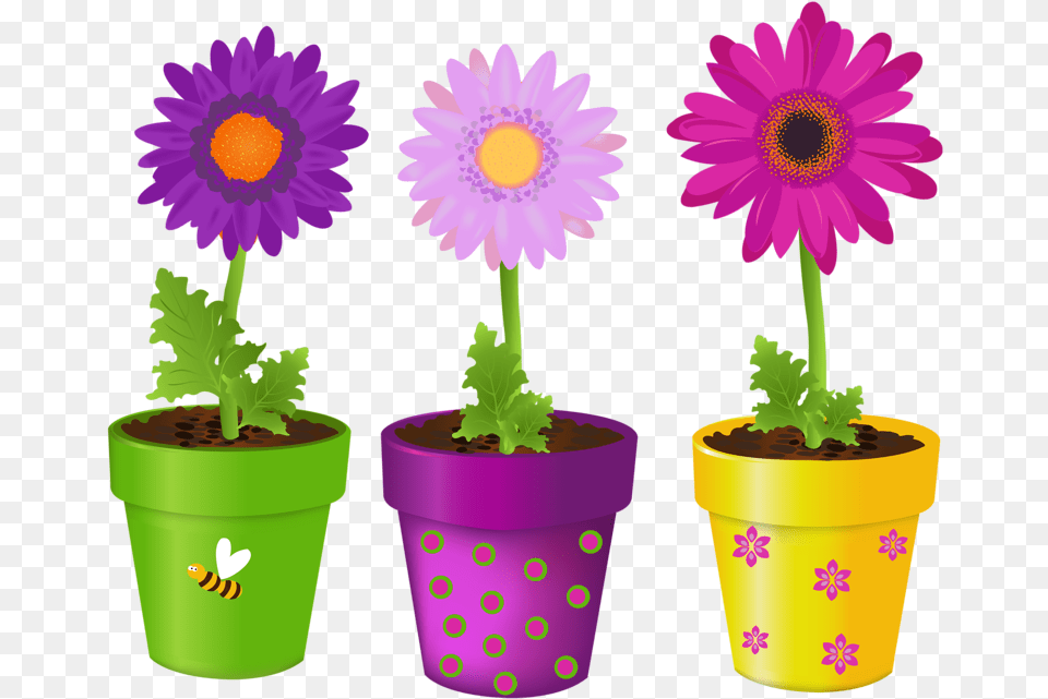 Poinsettia Clipart Flowerpot Transparent Flower Pots Clipart, Daisy, Plant, Potted Plant, Purple Free Png Download
