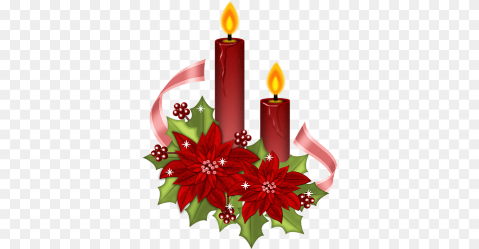 Poinsettia Clipart Purple Christmas Candles Round Ornament, Candle, Food, Ketchup, Art Free Png Download