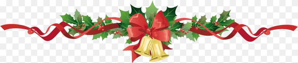 Poinsettia Garland Clipart Christmas Garland Bells Christmas, Art, Graphics, Flower, Plant Free Png