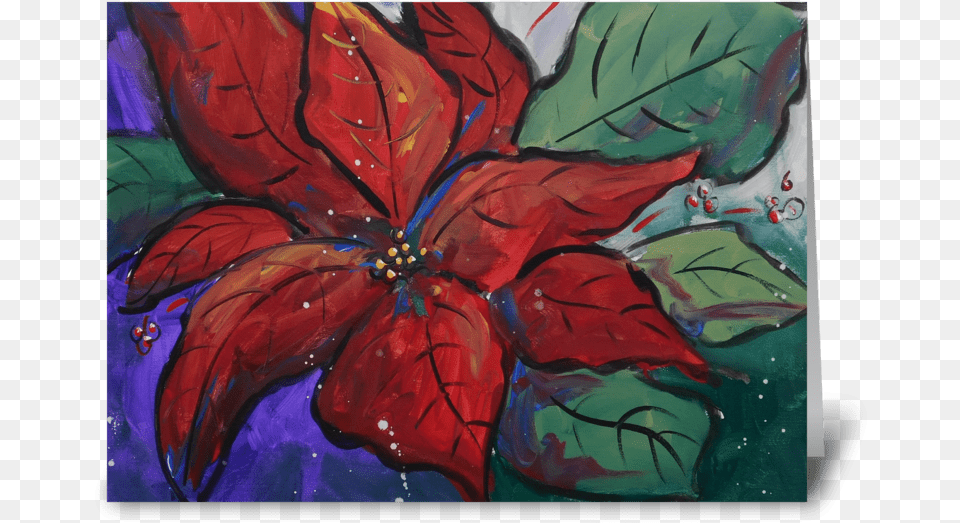 Poinsettia Pizazz Greeting Card, Art, Modern Art, Painting, Baby Png