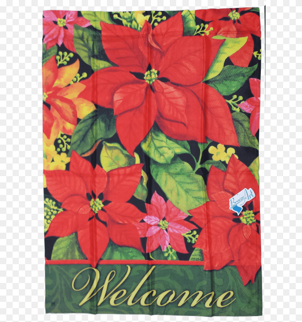 Poinsettia Welcome House Flag Poinsettia Welcome Magnetic Mailbox Cover, Quilt, Flower, Plant Free Png Download