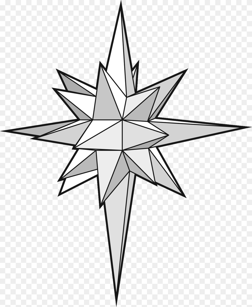 Point 3 D Paper Star 9 Point Star 3d, Cross, Symbol Free Png