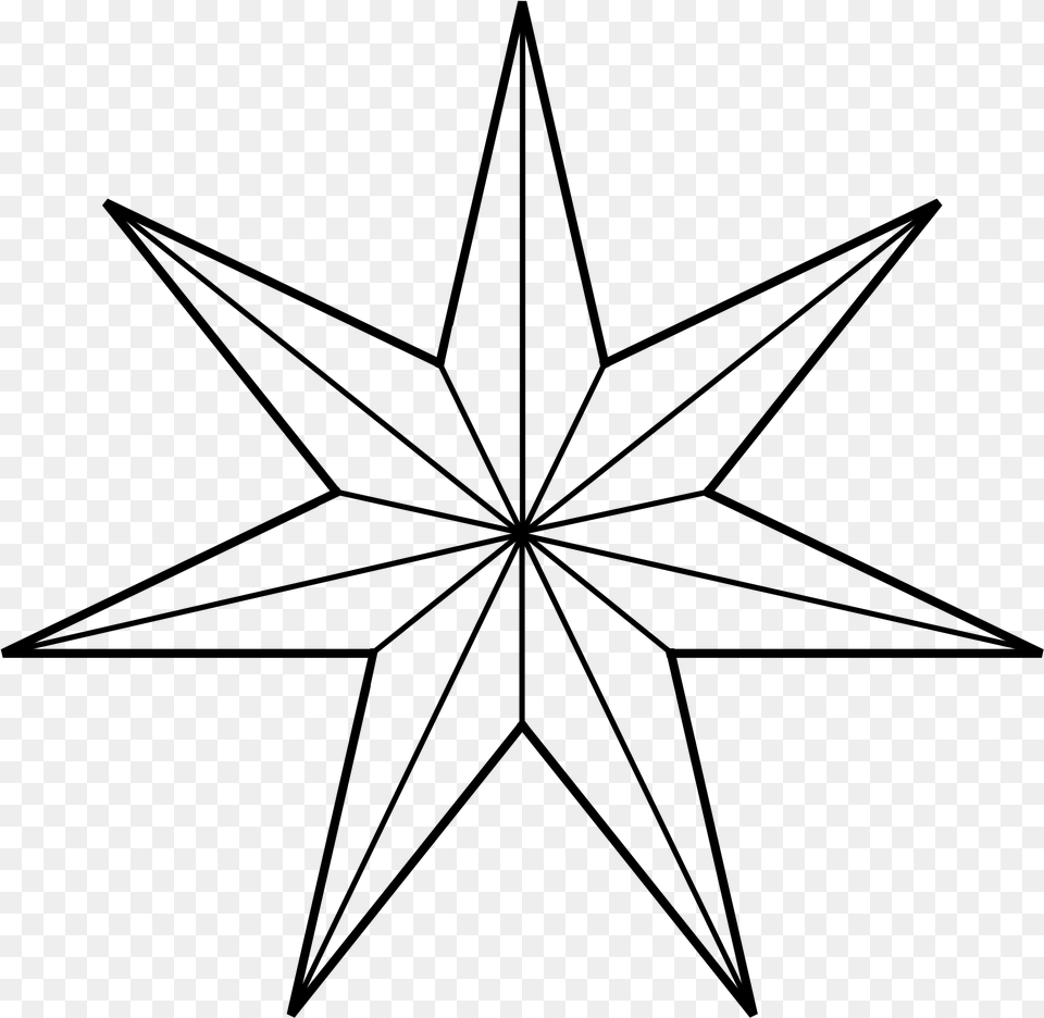 Pointed Nautical Star, Gray Free Png Download