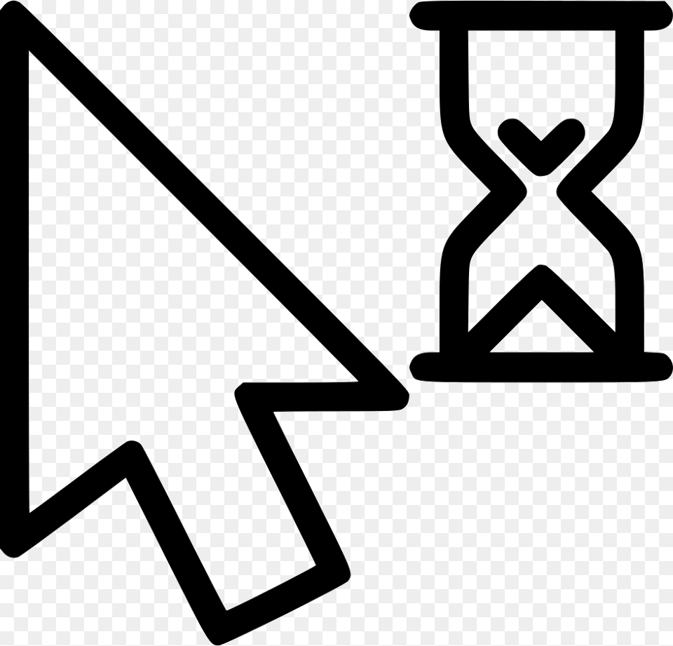 Pointer Working Mouse Icon, Hourglass, Stencil Free Transparent Png