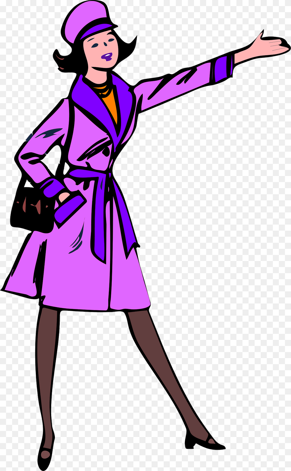 Pointing Clipart, Coat, Purple, Clothing, Long Sleeve Free Png