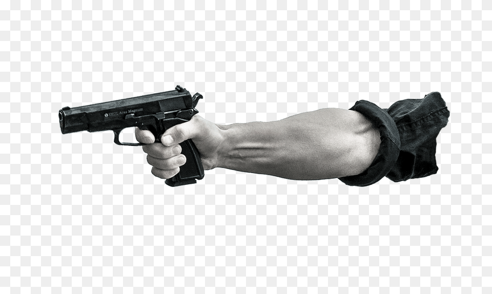 Pointing Gun Firearm, Handgun, Weapon Png Image