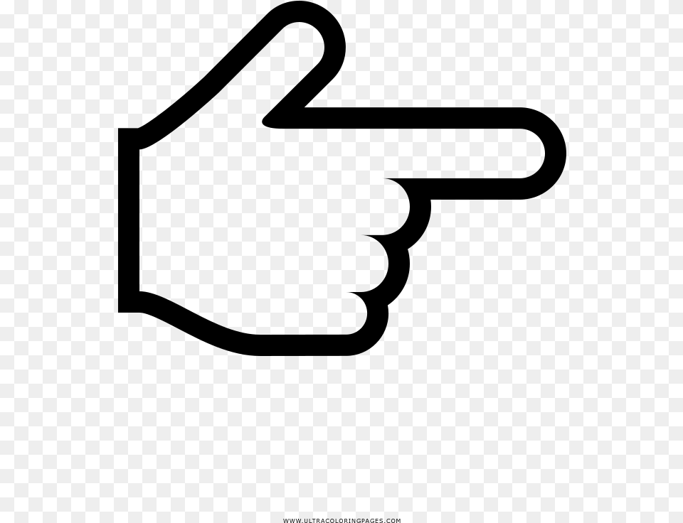 Pointing Hand Coloring, Gray Free Transparent Png