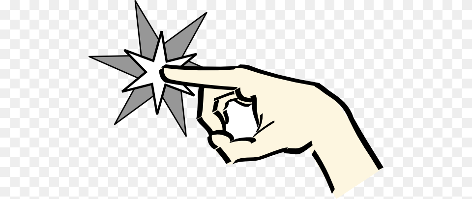 Pointing Hand With Spark Clip Art, Body Part, Person, Star Symbol, Symbol Free Png