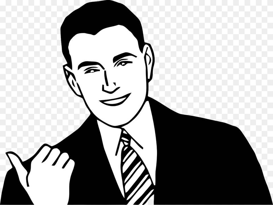 Pointing Man 1 Men Face Clipart Black And White, Male, Adult, Stencil, Person Free Png