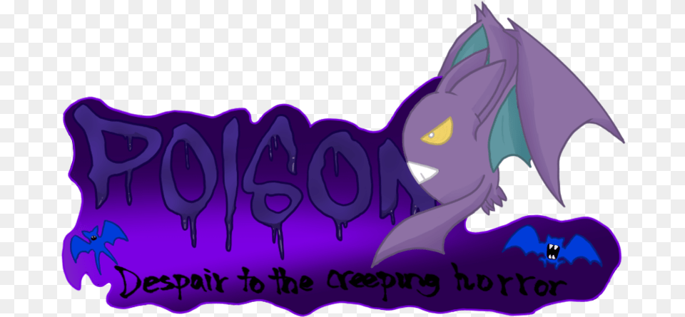 Poison Crobat With Extra Banner On The Bottom Cartoon, Purple Free Transparent Png