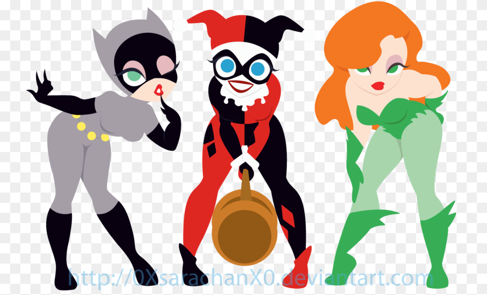 Poison Ivy Harley Quinn Catwoman Batman Gotham City Sirens, Baby, Person, Face, Head Free Png Download